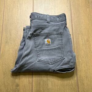 Carhartt Pants Mens Sz 34 Gray Relaxed Fit Workwear Utility Actual Sz 33x29